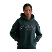 Deep Emerald Varsity Sweat Hood Aim'n , Green , Dames