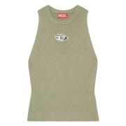 Groene Geribbelde Gebreide Tanktop Diesel , Green , Dames