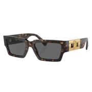 Rechthoekige zonnebril donkergrijs havanna frame Versace , Brown , Uni...