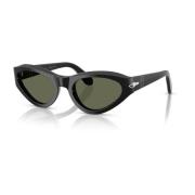 Zwart/Grijs Groene Zonnebril Persol , Black , Dames