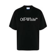 Logo Print Crew Neck T-shirt Off White , Black , Heren