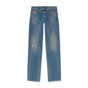 Blauwe Denim Jeans Whiskering Effect Diesel , Blue , Heren