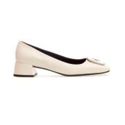 Witte Leren Square Toe Pumps Tory Burch , White , Dames