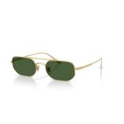 Gouden Rechthoekige Zonnebril Groene Lens Oliver Peoples , Yellow , Un...