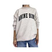 Grijze Sweater met Zwarte Letters Anine Bing , White , Dames