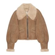 Merino Shearling Kort Jack Shoreditch SKI Club , Beige , Dames