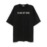 Grijze Logo Print Korte Mouw Tee Fear Of God , Black , Heren