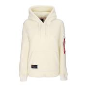 Off White Sherpa Hoodie met zakken Alpha Industries , Beige , Dames