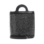 Zwarte Mini Bucket Tas Marni , Black , Dames