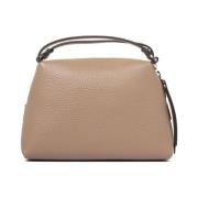 Bruin Leren Schoudertas met Logo Gianni Chiarini , Brown , Dames