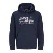 Outdoor Hoodie met Stijlvolle Details Jack & Jones , Blue , Heren