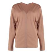 V-hals Kasjmier Zijden Pullover Malo , Beige , Dames