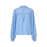 Lichtblauwe Mandarin Kraag Blouse mbyM , Blue , Dames