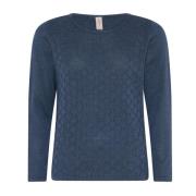 Feminine O-Neck Pullover Blouse Indigo Skovhuus , Blue , Dames