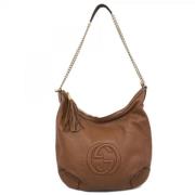 Pre-owned Leather gucci-bags Gucci Vintage , Beige , Dames