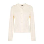 Beige Wol Zijde Mix Cardigan Jil Sander , Beige , Dames