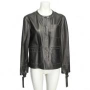 Pre-owned Leather outerwear Loewe Pre-owned , Black , Dames