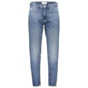 Regular Taper Gewassen Effect Jeans Blauw Calvin Klein , Blue , Heren