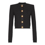 PB Labyrinth gebreide vest Balmain , Black , Dames