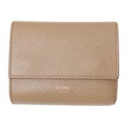 Pre-owned Leather wallets Celine Vintage , Beige , Dames