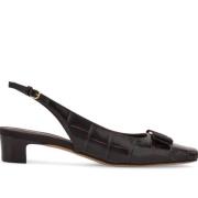 Donkerbruine Slingback Sandalen Salvatore Ferragamo , Black , Dames