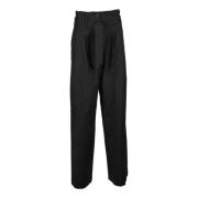 Elegante Wollen Blend Broek Pinko , Black , Dames