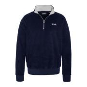 Fleece trui met ritsblauw Schott NYC , Blue , Heren