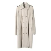 Luxe Suede Light Leather Trench Coat Giorgio Brato , Beige , Dames