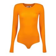 Oranje Lange Mouw Bodysuit Lente-Zomer 2025 MM6 Maison Margiela , Oran...