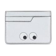 Iconische Eyes Metallic Leren Pasjeshouder Anya Hindmarch , Gray , Dam...