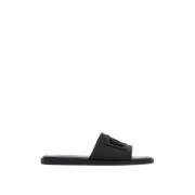 Rubberen Slides met Uitgesneden DG-logo Dolce & Gabbana , Black , Here...