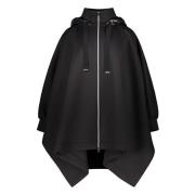 Hooded Down Cape Jas Herno , Black , Dames