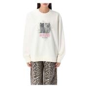 Katoenen Katten Sweatshirt Gebreide kleding Ganni , Beige , Dames