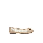 Mesh Slip-On Ballet Flats Beige Salvatore Ferragamo , Beige , Dames