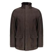 Shearling Bontjas met ritssluiting Moorer , Brown , Heren