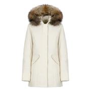 Ivoor Tech Fabric Parka met Bont Woolrich , Beige , Dames