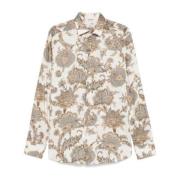 Kasjmier Motief Shirt Beige Geknoopt Etro , Multicolor , Heren