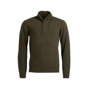 Groene Merinowol Half Zip Trui Barbour , Green , Heren