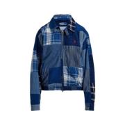 Patchwork Katoen en Linnen Windjack Polo Ralph Lauren , Blue , Dames