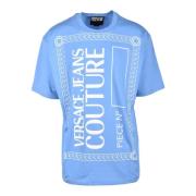 Katoenen T-shirt met Stijlvol Ontwerp Versace Jeans Couture , Blue , H...