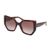 Geometrische zonnebril in donker Havana-acetaat Guess , Brown , Dames