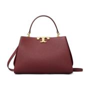 Bordeaux Leren Tas met Suède Afwerking Tory Burch , Red , Dames