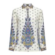 Bloemen Paisley Zijden Overhemd Ivoor Etro , Multicolor , Dames