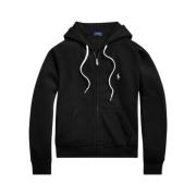 Zwarte hoodie met rits Ralph Lauren , Black , Dames