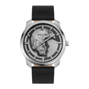 Grijze Roestvrijstalen Quartz Analoge Horloge Police , Black , Heren