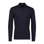 Lange mouw donkerblauwe poloshirt Hugo Boss , Blue , Heren