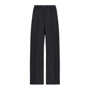 Wollen broek met vouwen Dolce & Gabbana , Gray , Dames