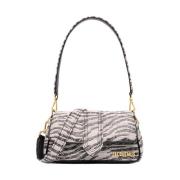 Zebra Print Leren Mini Tas Jacquemus , Gray , Dames