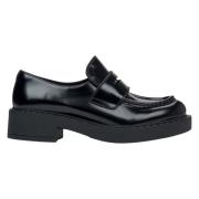 Zwarte Penny Loafers voor dames gemaakt van echt leer Estro , Black , ...