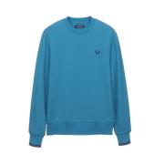 Bouclé Ronde Hals Sweatshirt Fred Perry , Blue , Heren